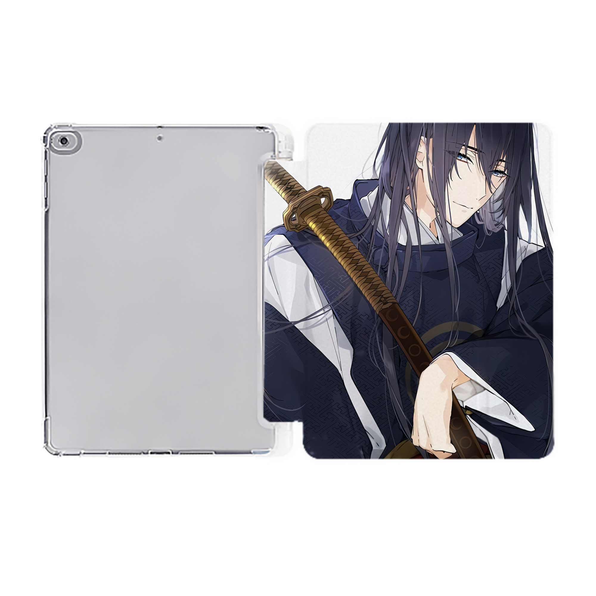 （画像用） 刀剣乱舞 Touken Ranbu IPad ケース ペン収納付き 三つ折りスタンド PUレザー×シリコン 対応機種9.5/10.5/10.9インチ